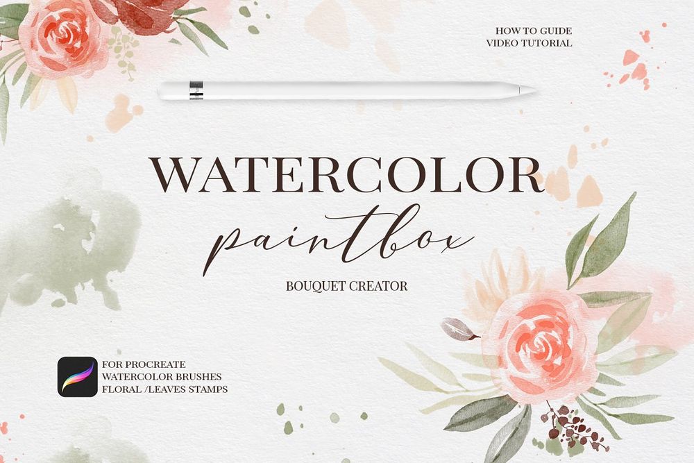 Watercolor paint set for Procreate