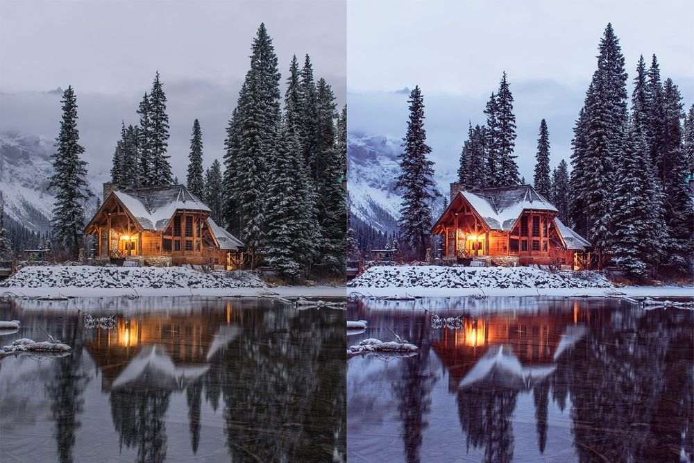Winter photo effect actions