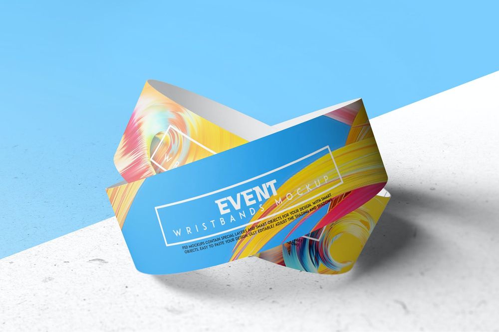 Event wristbands mockup templates