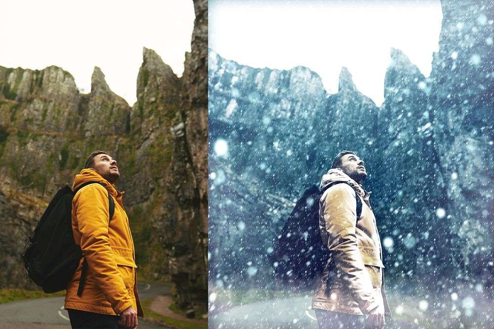 Snowy light and dark photoshop actions