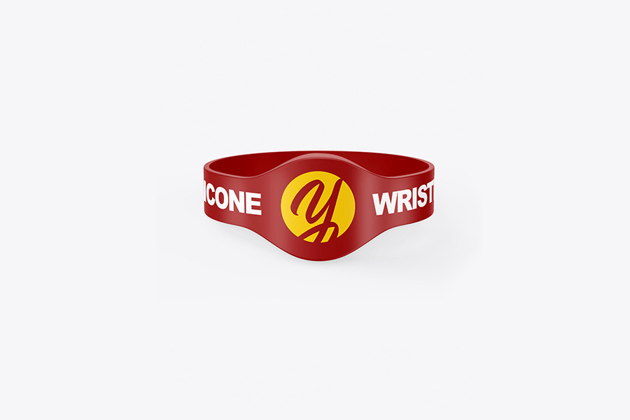 A silicone wristband mockup template