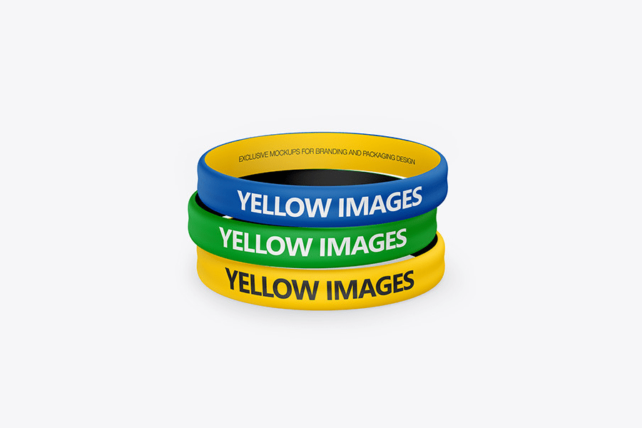 Silicon wristbands mockup template