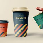 Different size coffee cup mockups cover