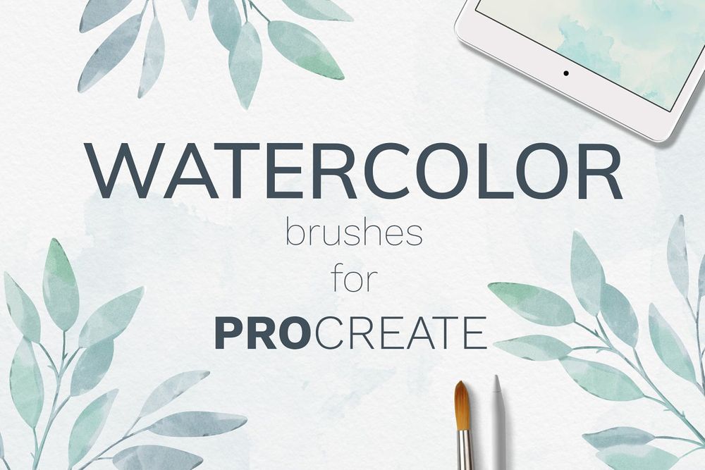 A free watercolor brushes set for procreate
