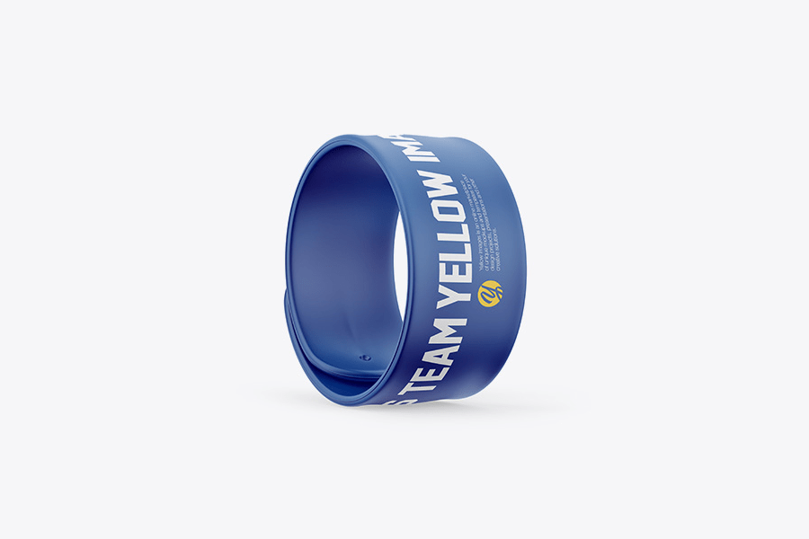 Rubber slap bracelet mockup template