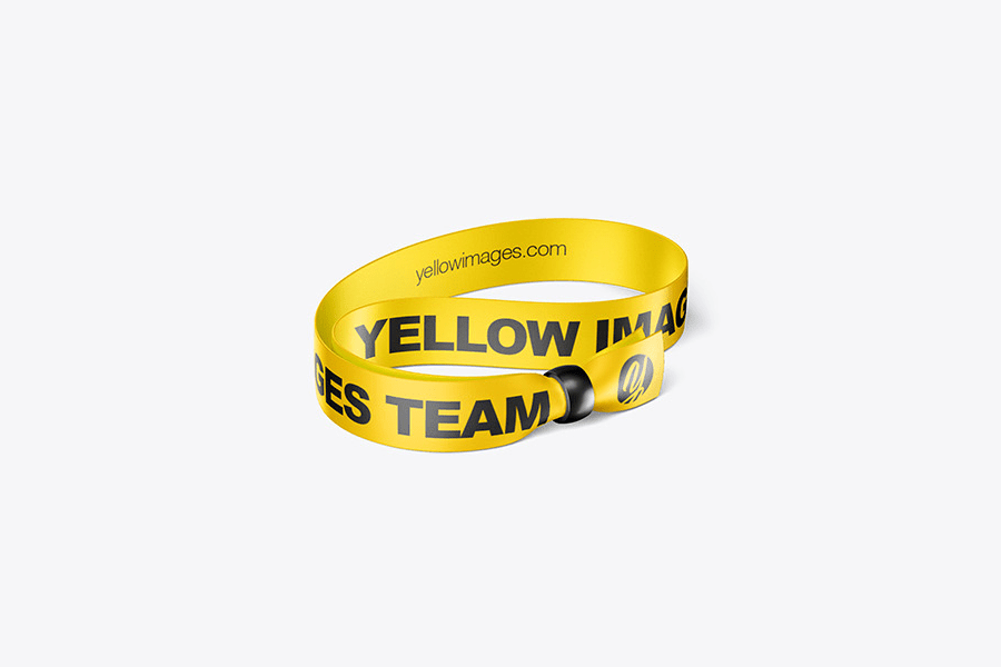 Yellow wristband mockup