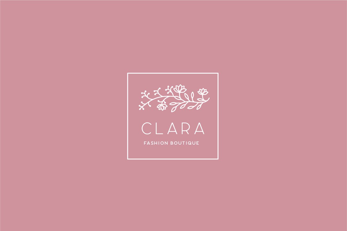 Fashion boutique logo template with flower