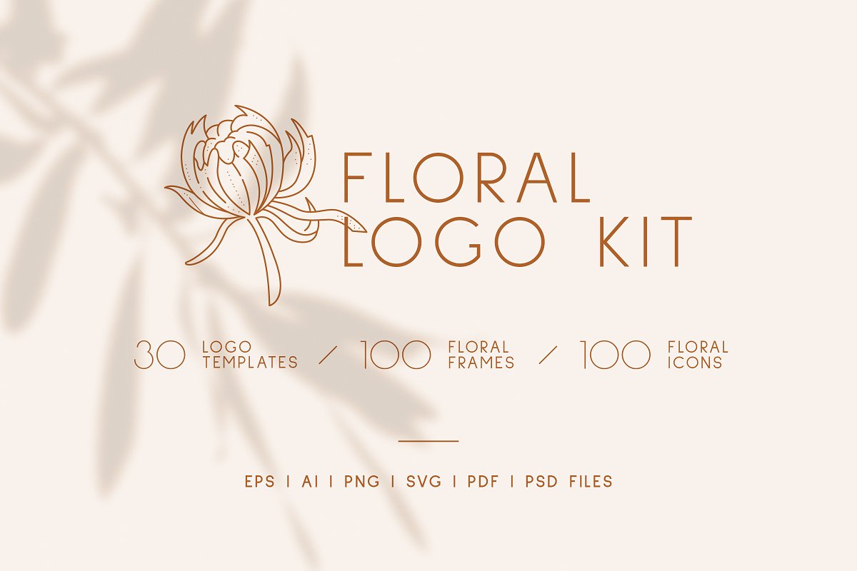Floral logo templates kit