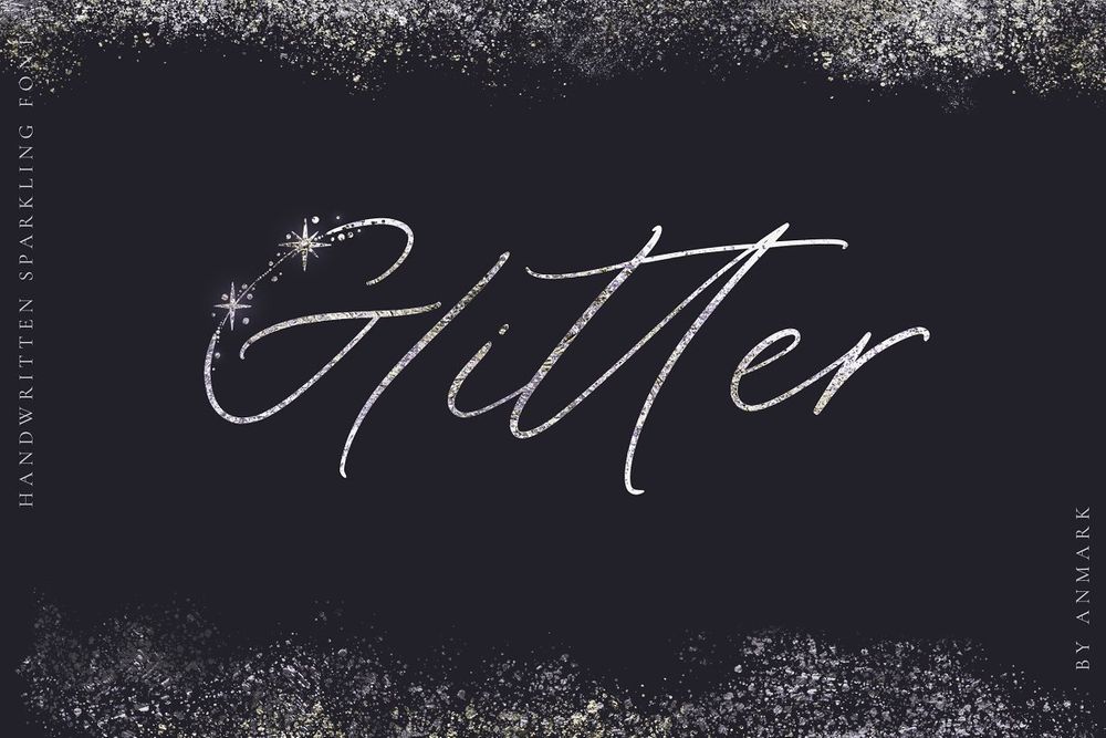 A glitter festive font