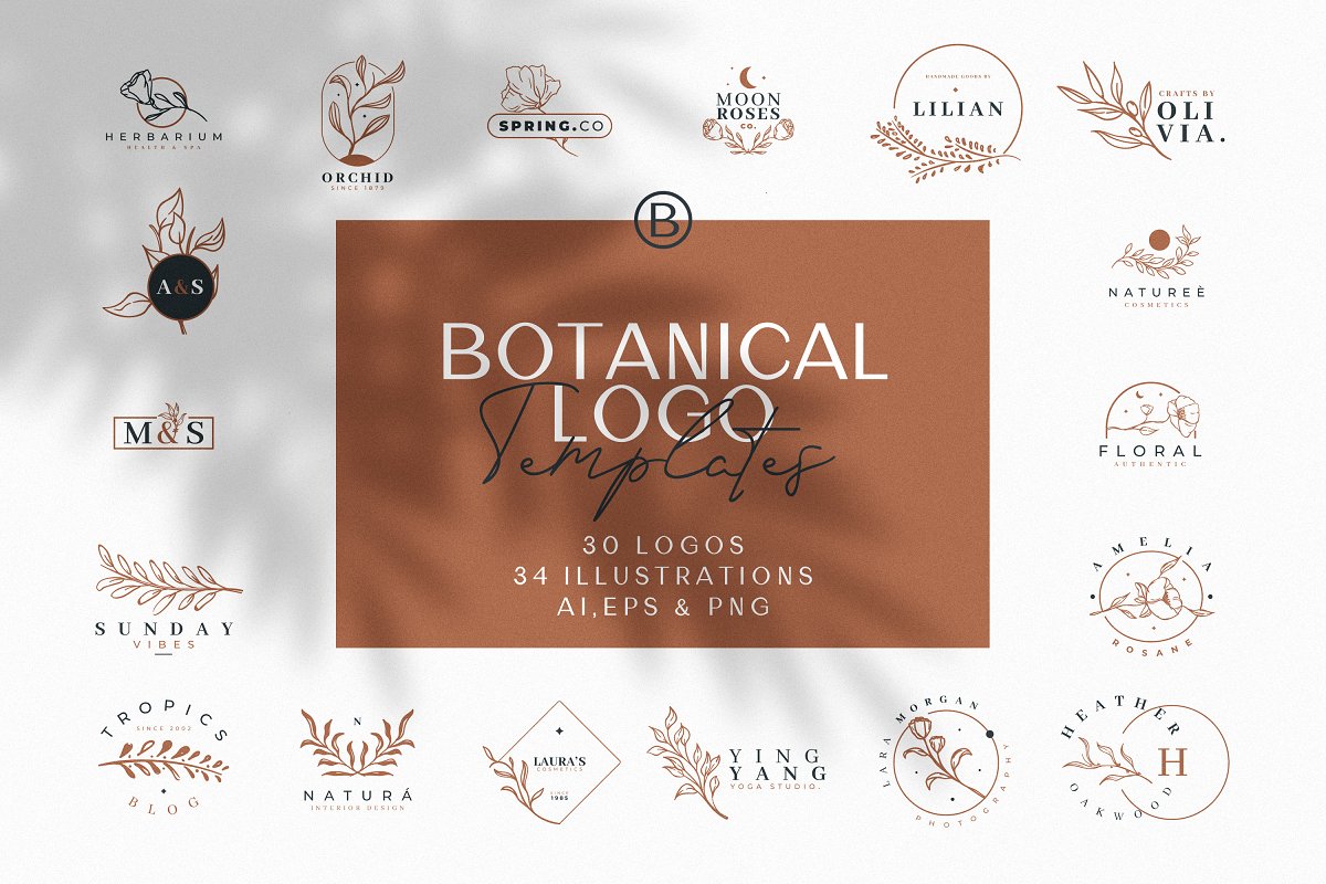 Modern botanical logo templates