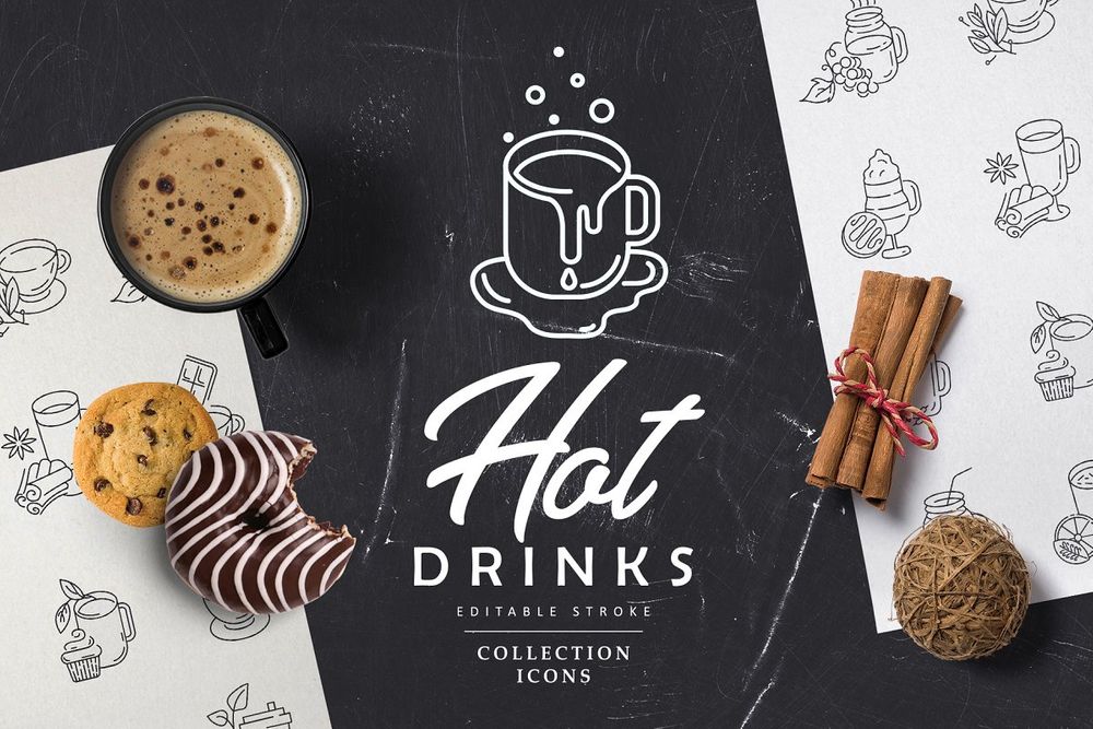 Hot drinks icons
