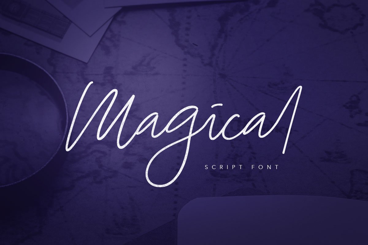 Magical script font for designers