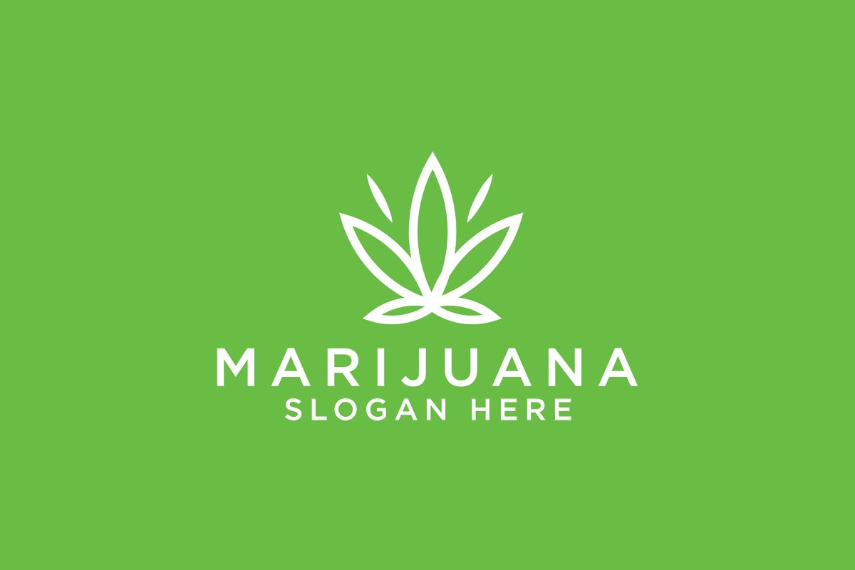 Marijuana logo template on green background