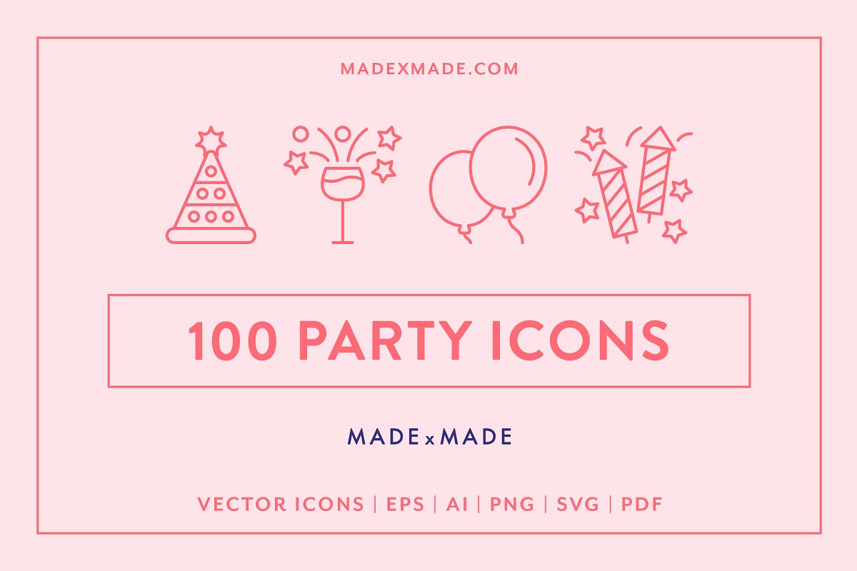 Party line icons on red background