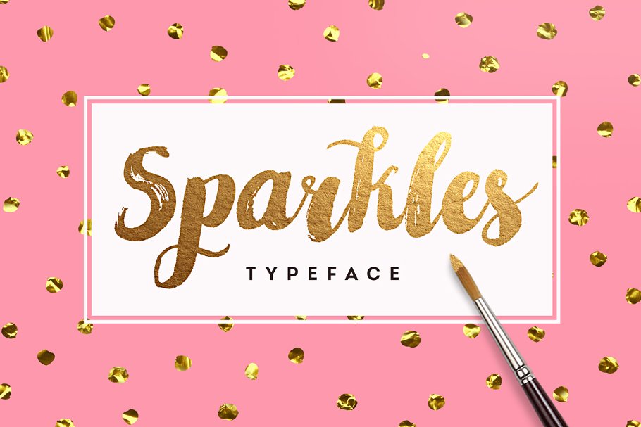 A hand painted sparkling typeface