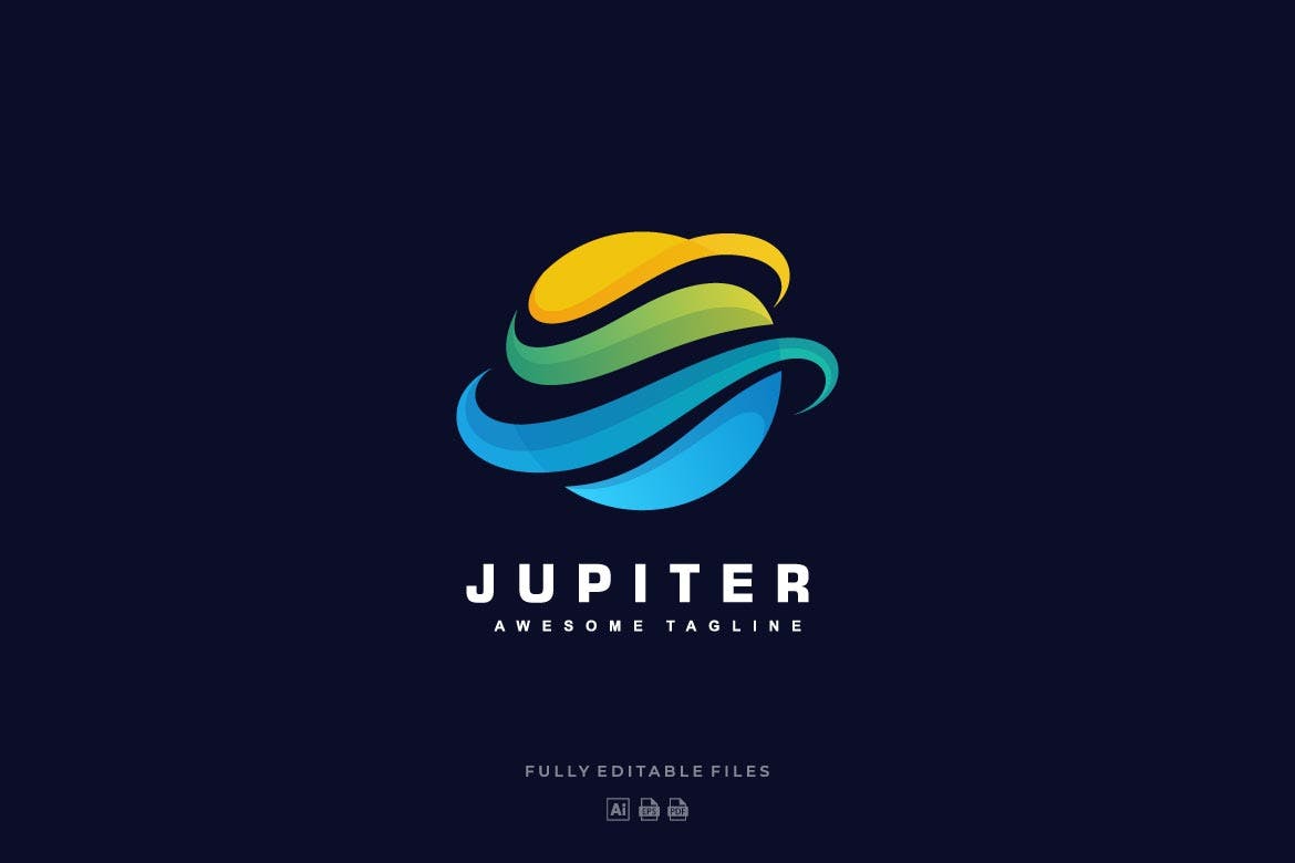A Jupiter colorful logo template
