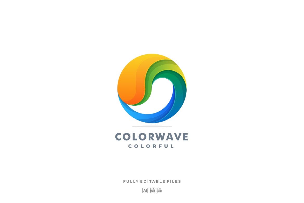 An abstract colorwave logo template