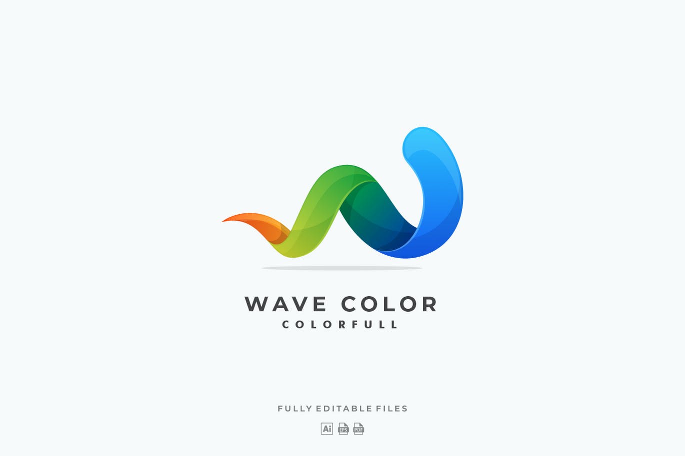 Abstract wave colored logo template