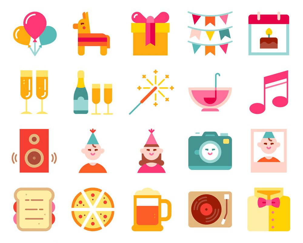 Free birthday icon set