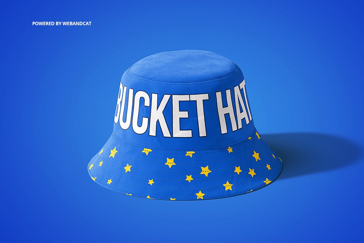 Blue bucket hat mockup template