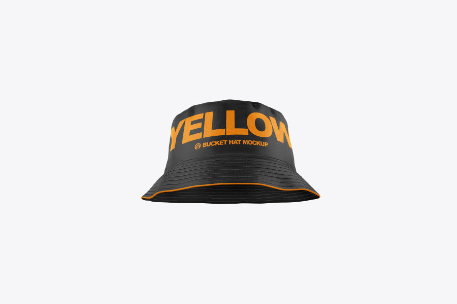 Black bucket hat mockup template