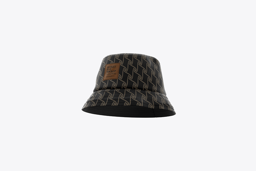 Dark bucket hat mockup template