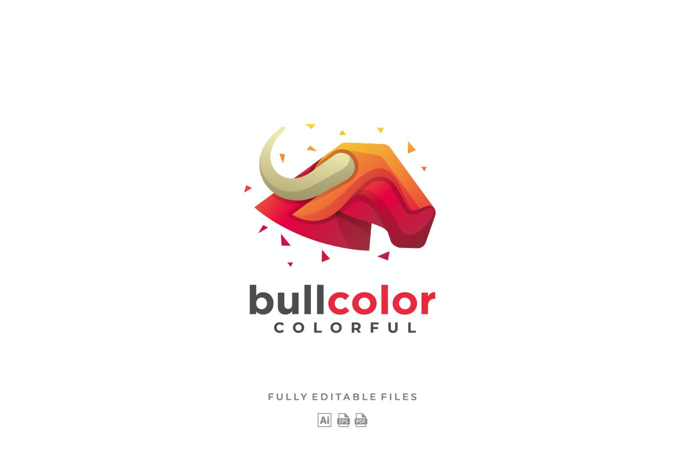 A gradient bull logo template