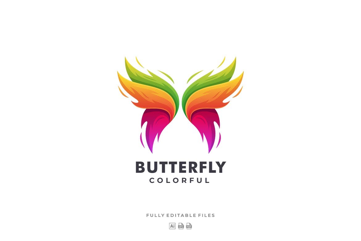 A colorful butterfly logo template