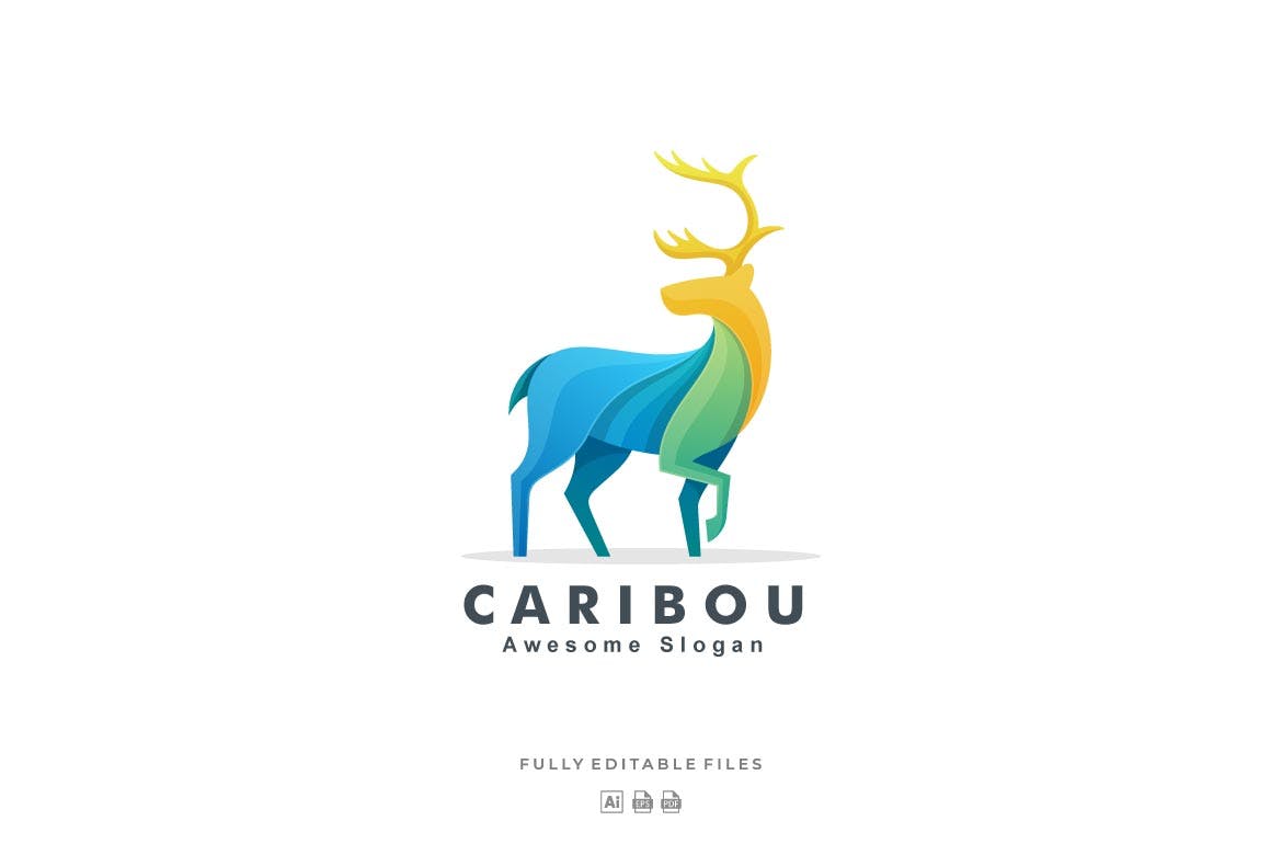 A colored deer logo template