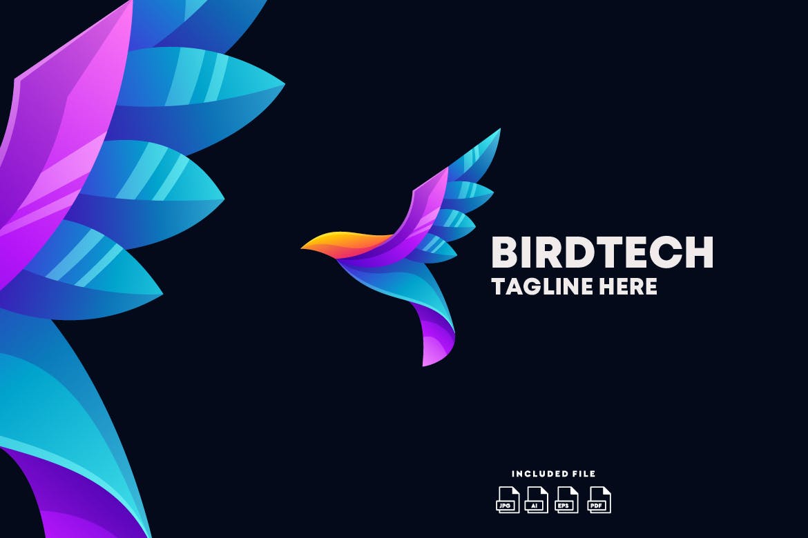 A gradien bird logo template