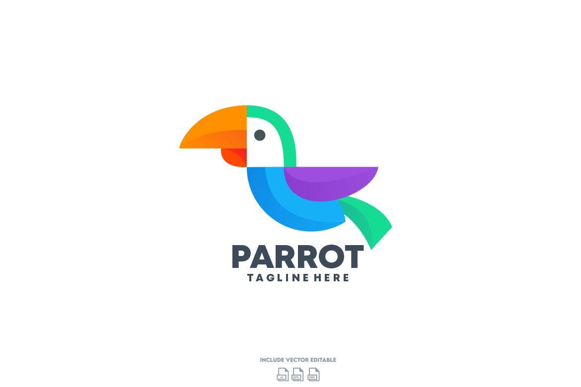 A colored parrot logo template