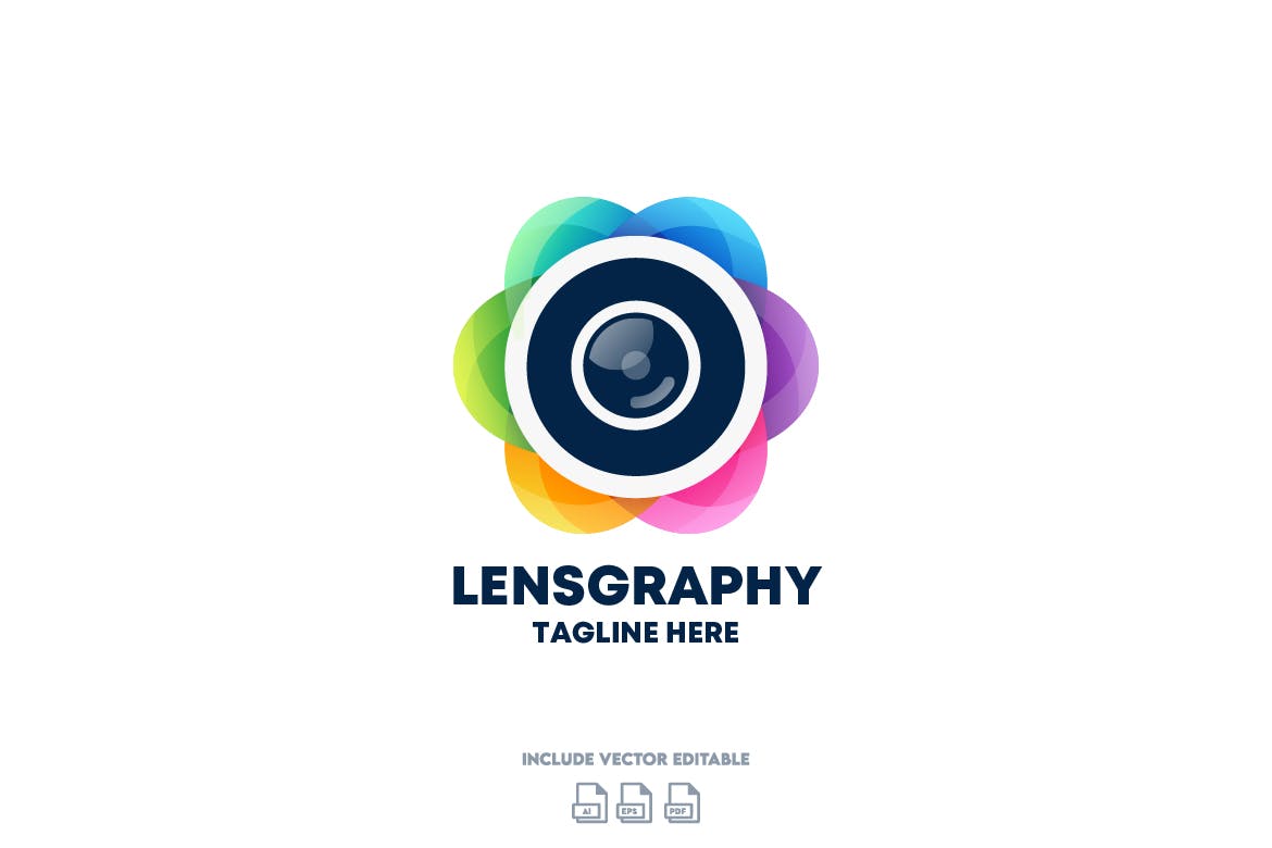 Colored photography logo template