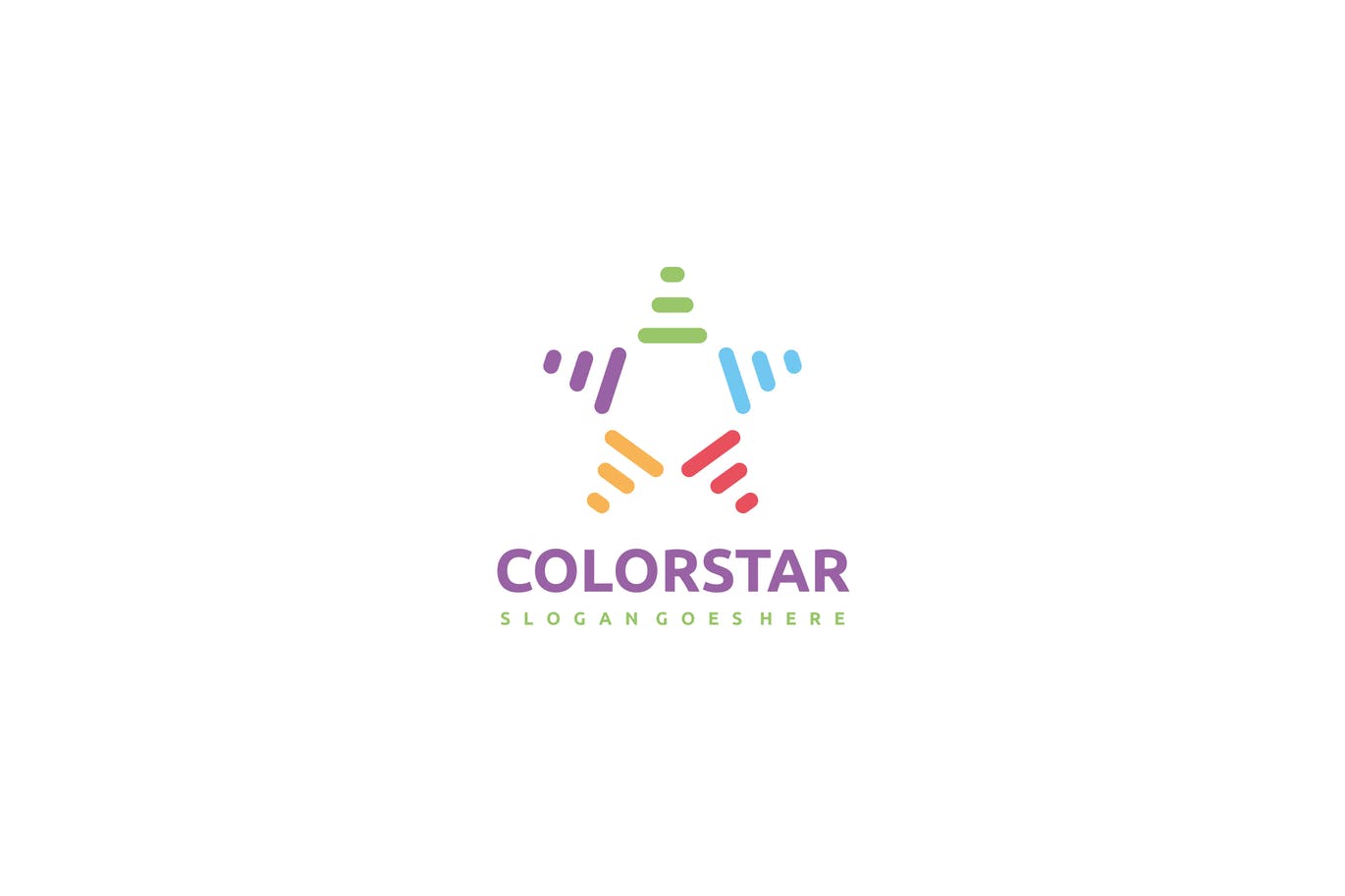 A colored star logo template