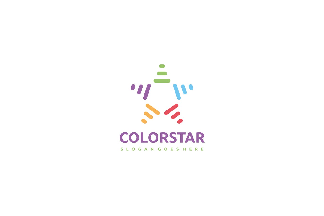 A colored star logo template