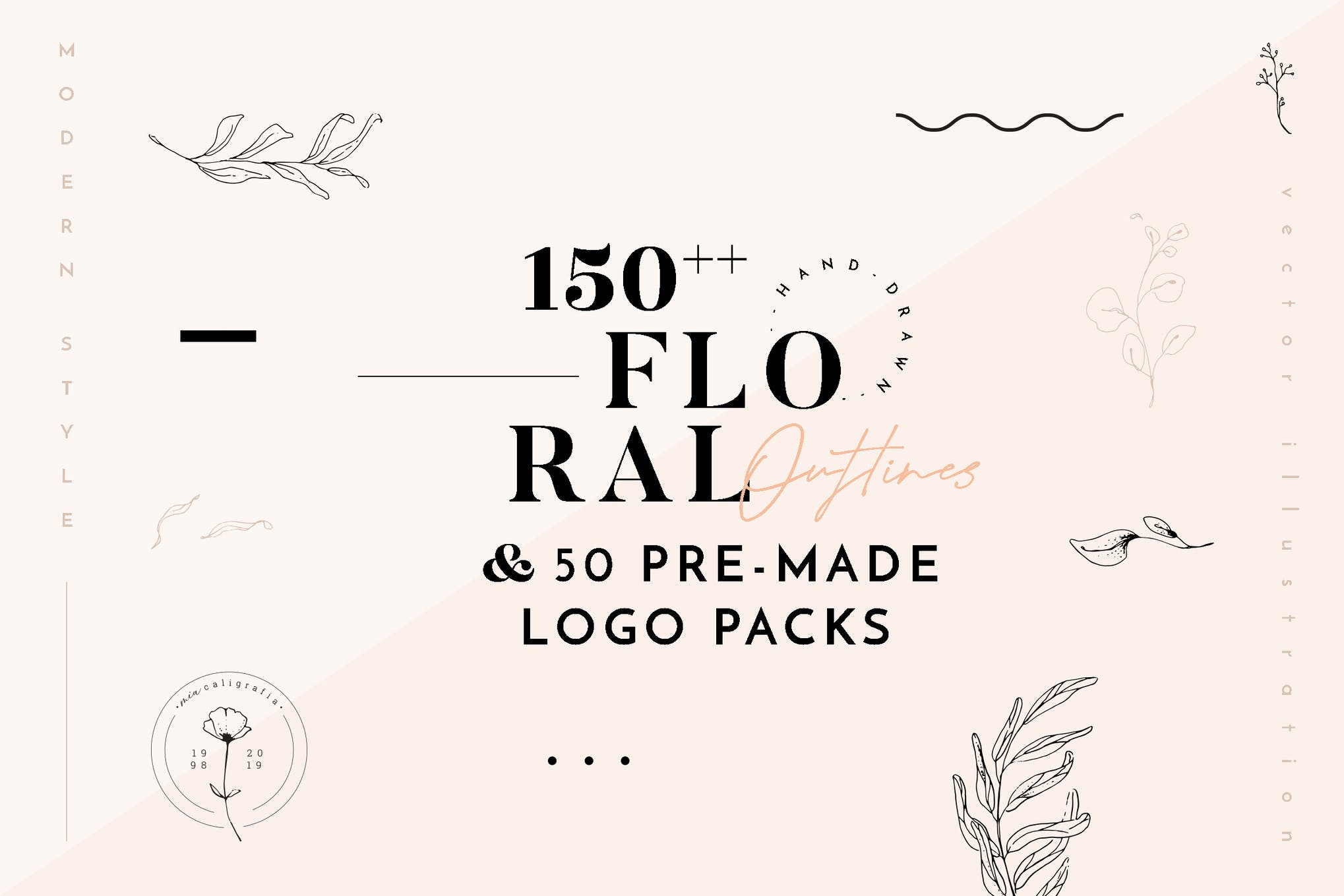 Floral premade logo pack