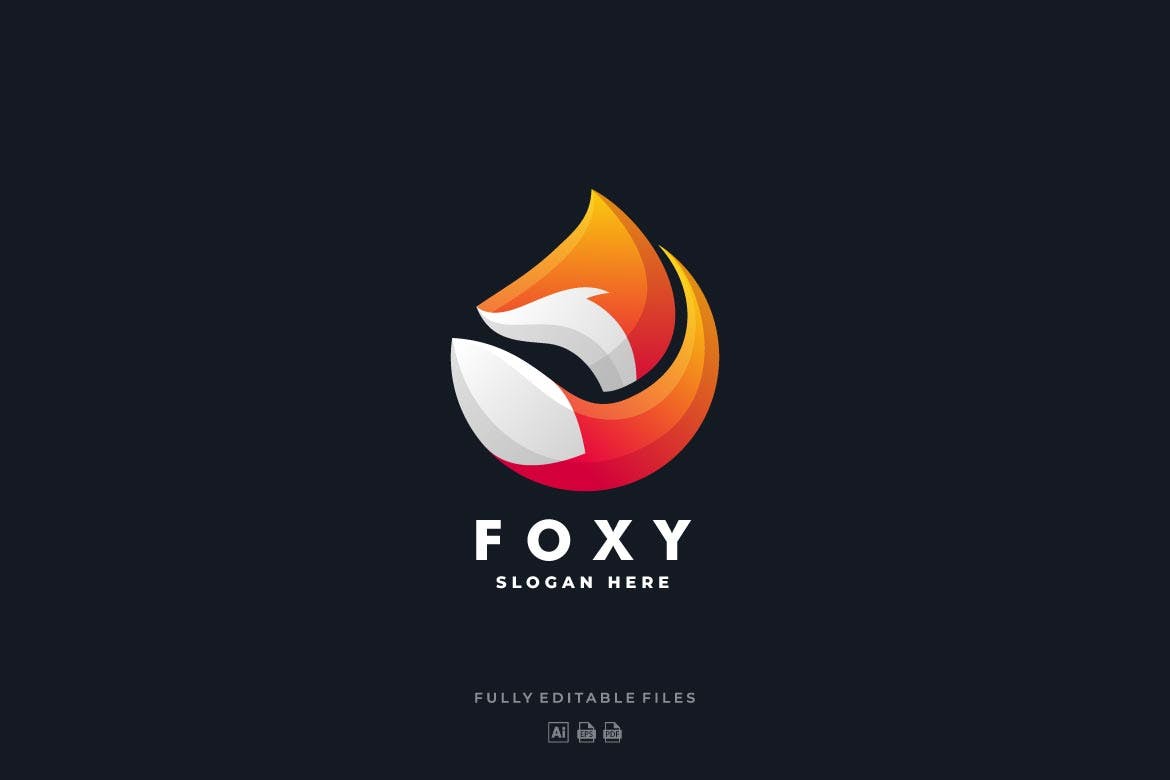 A colorful fox logo template