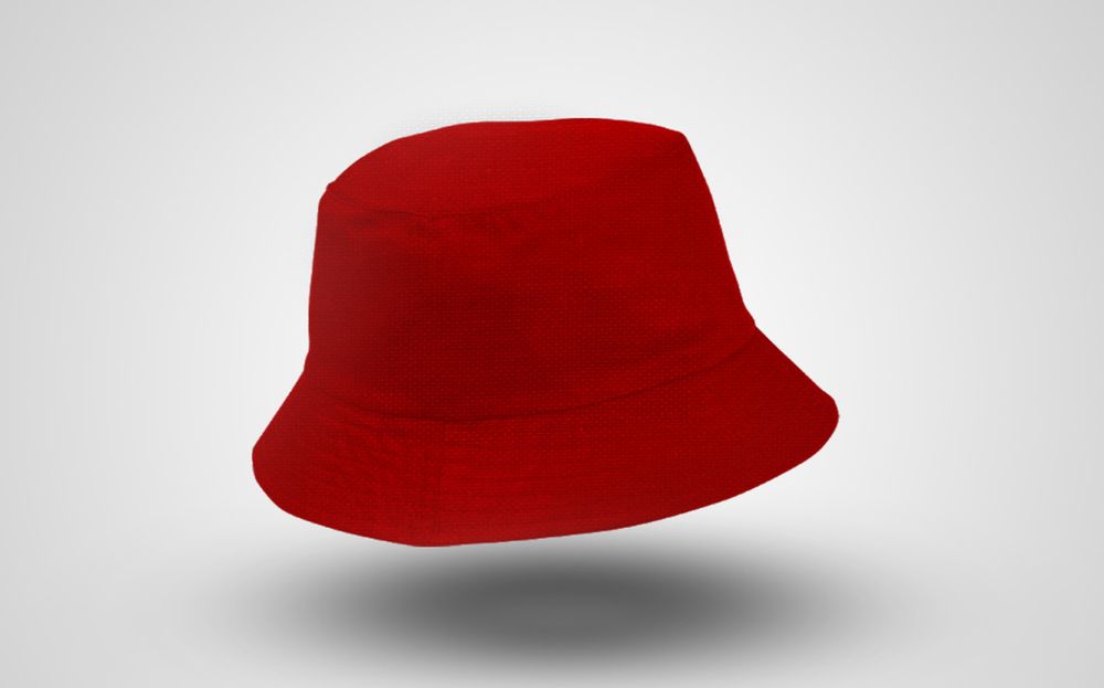Free red bucket hat mockup template