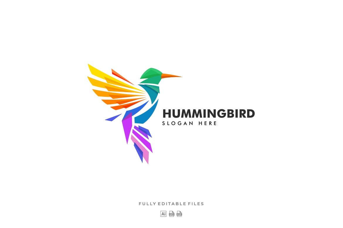 A colorful bird logo template
