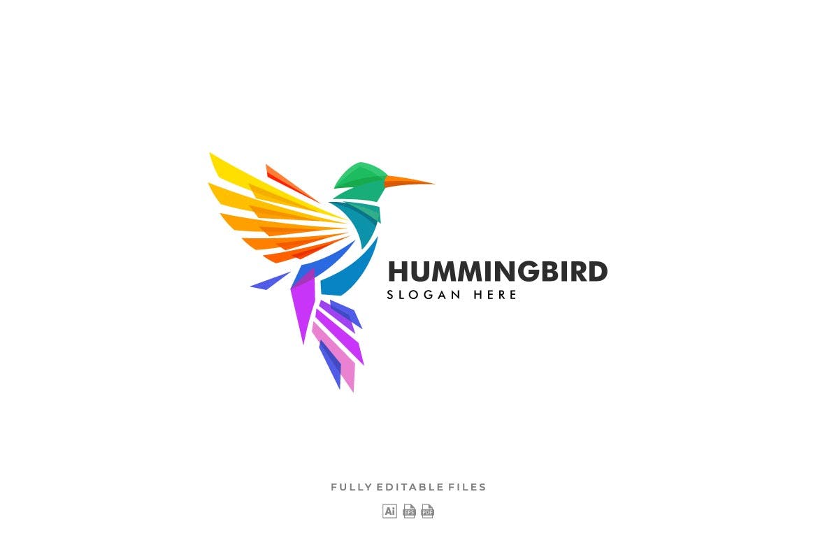 A colorful bird logo template