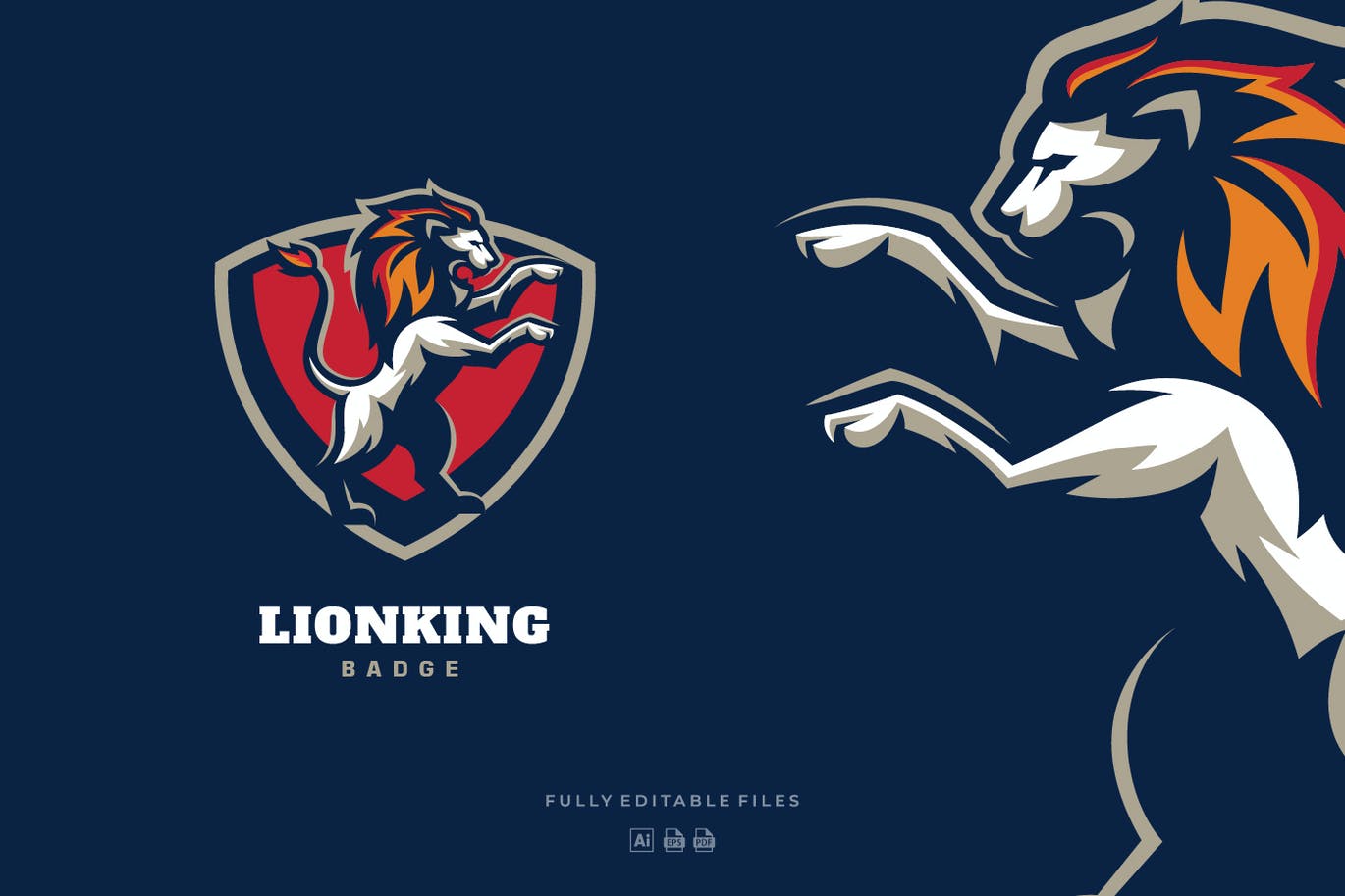 A lion colorful logo badge