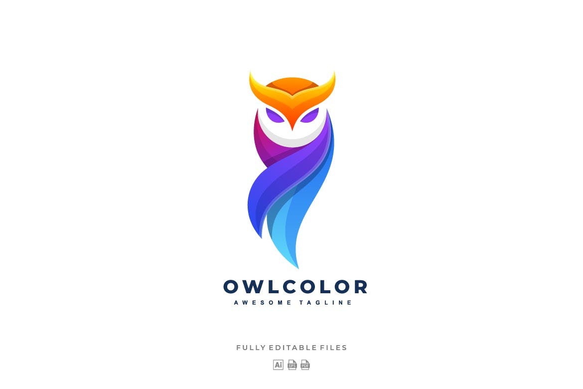 A colorful owl logo template