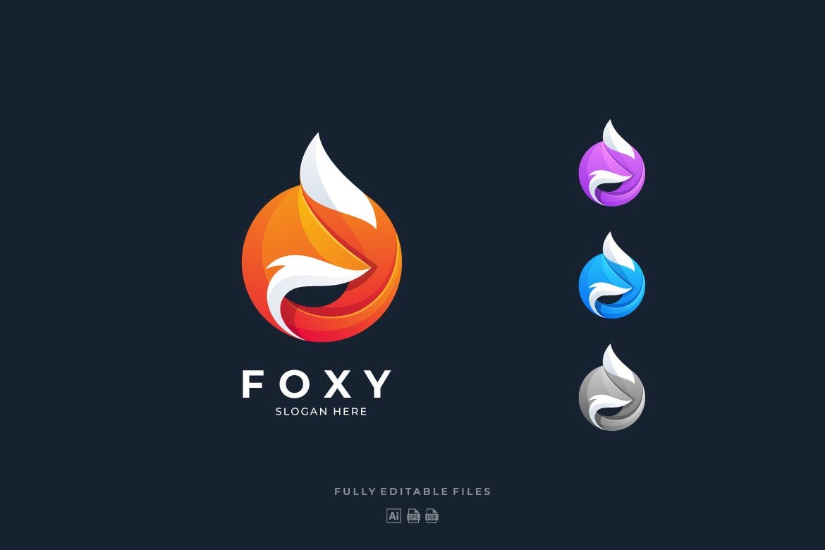 A colorful fox logo template