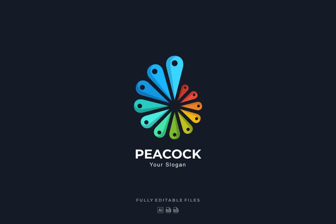 A peacock colorful logo template