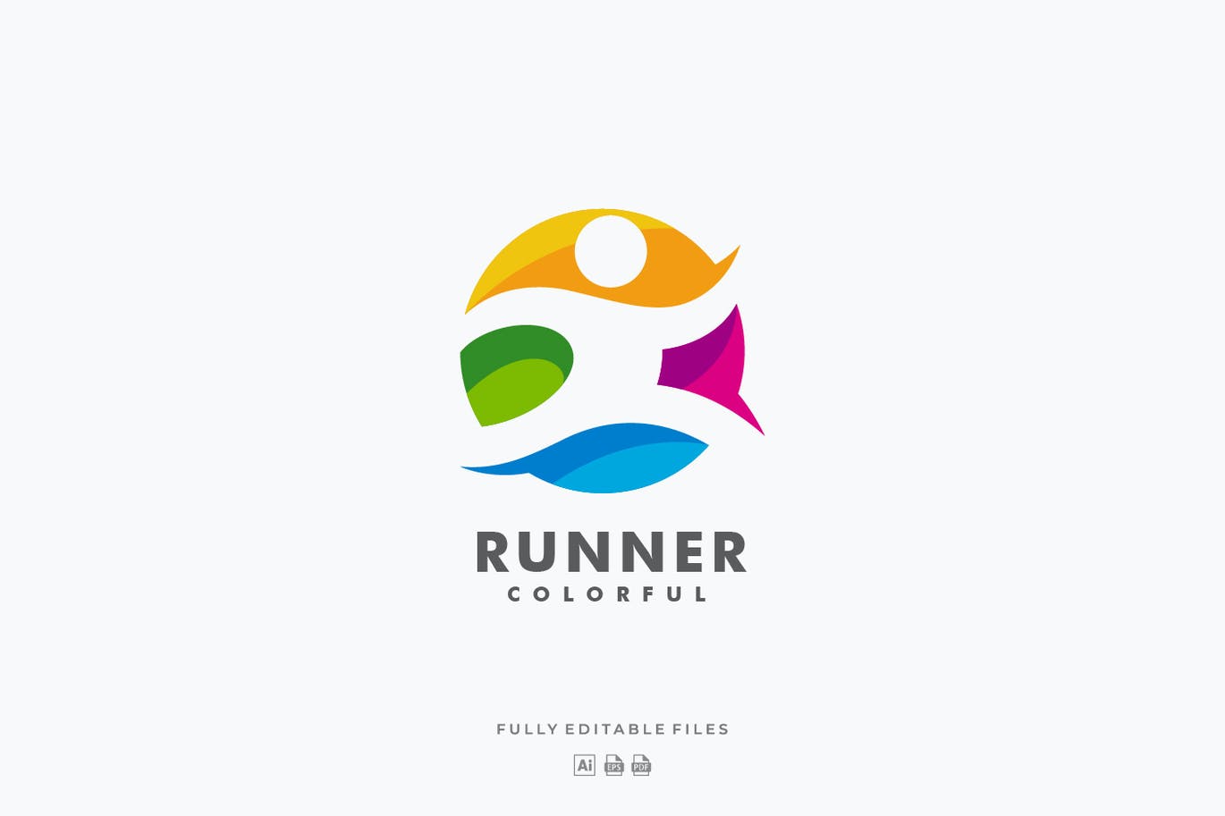 A runner colored logo template