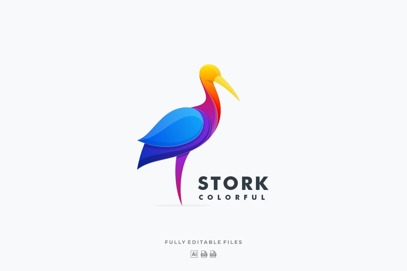 A colorful stork logo template