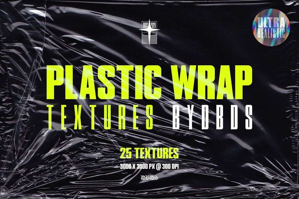 A set of plastic wrap textures