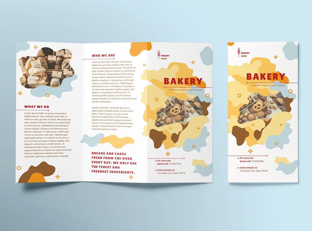 Clean bakery brochure template