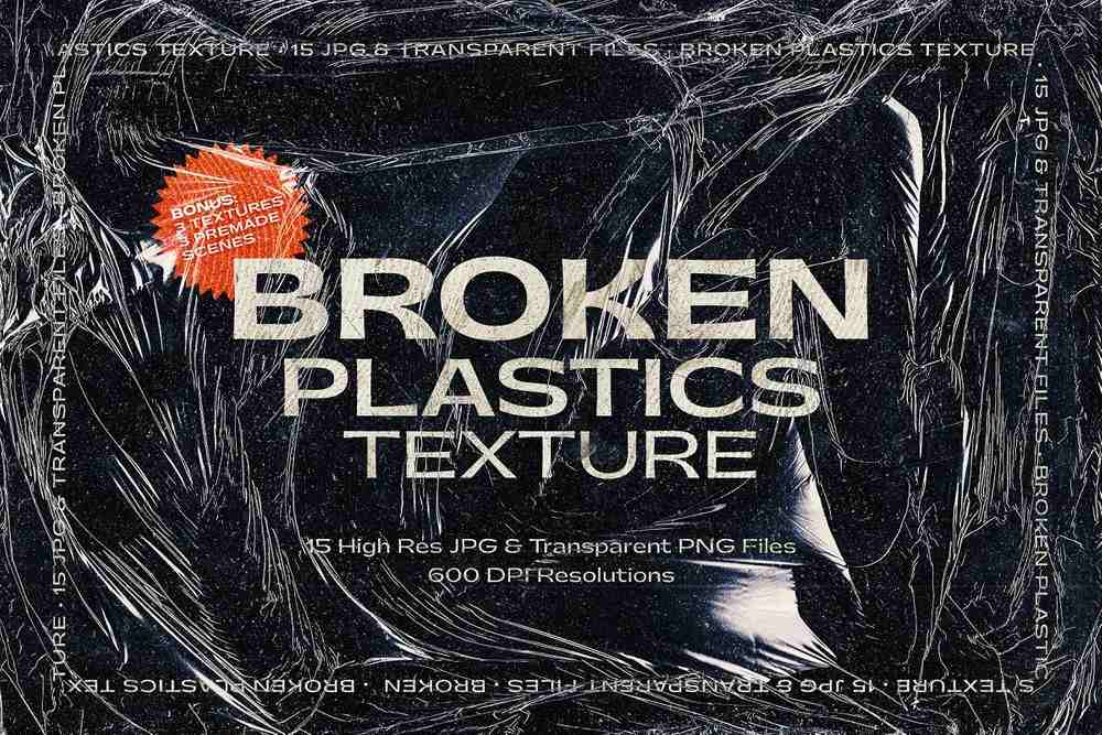 A broken plastic texture set