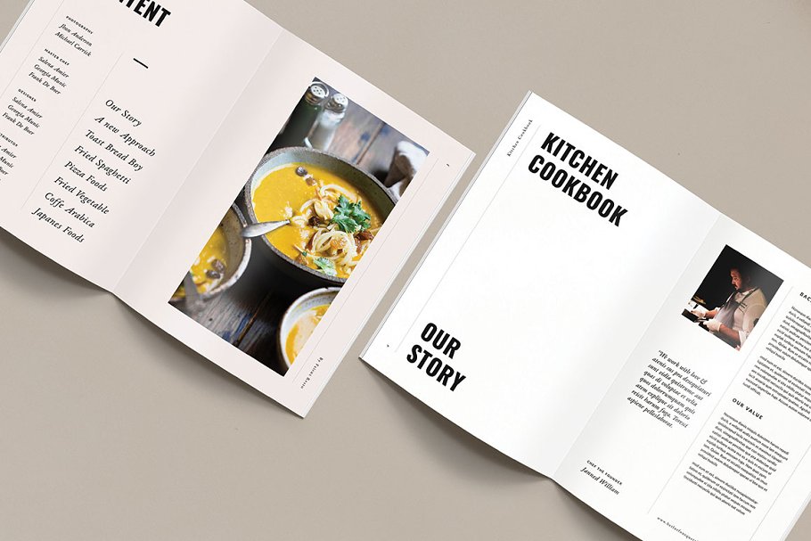 Cookbook with recipes brochure template