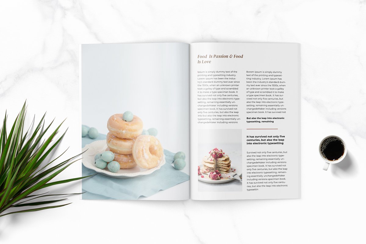 Minimalist food magazine template